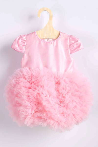 Le Mabelle Pink Short Sleeve Tutu Baby Princess Dress - Lina
