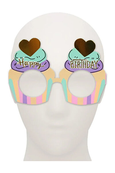Le Mabelle Ochelari de petrecere multicolori cu tematică Cup Cake, pachet de 6