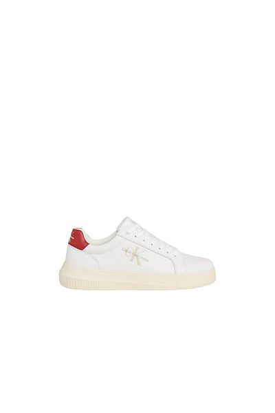 Calvin Klein Men's Brand Logo Stylish Looking Leather Suitable for Daily Use Cream White Sneaker Ym0ym00681-0kv