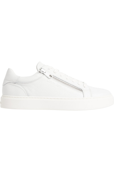 Calvin Klein Erkek Marka Logolu Şık Görünüşlü Deri Gündelik Kullanıma Uygun Beyaz Sneaker HM0HM0147