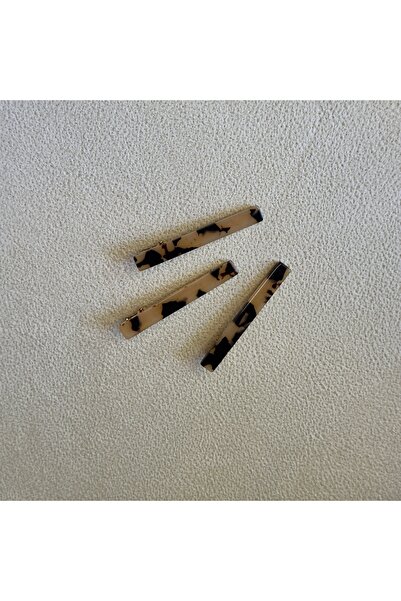 Neri Accessories 3'Lü Klipsli Kemik Toka Seti Kaplumbağa Kabuğu Desenli