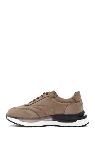 Derimod Men's Beige Lace-Up Nubuck Leather Sneaker 24Wfd6712V3