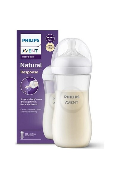 Philips Avent Scy906/01 نموذج الاستجابة الطبيعية PP زجاجة الطفل - 3 أشهر 330 مل