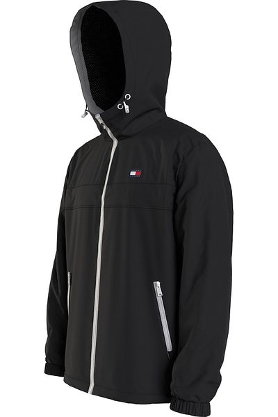 Tommy Hilfiger Men's Brand Logo Black Coat Suitable for Daily Use Dm0Dm17983 Bds