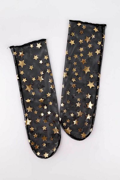 Le Mabelle Black Little Star Detailed Girl's Tulle Socks