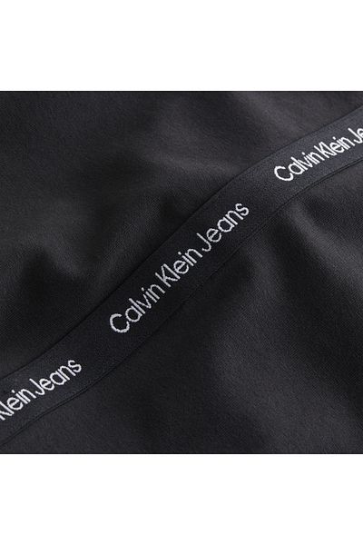 Calvin Klein Women's Brand Logo Elastic Band High Waisted Breathable Fabric Sporty Look Black Shorts J