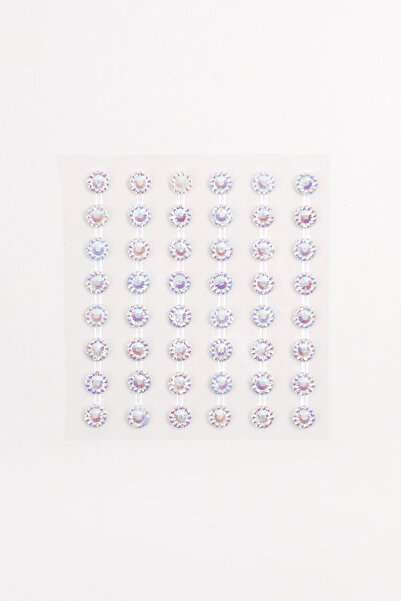 Le Mabelle Gümüş Işıltılı Taşlı Yüz ve Tırnak Sticker