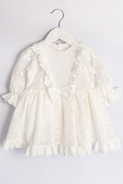 Le Mabelle Rochie Fisto pentru fete cu maneca lunga alba - Adele