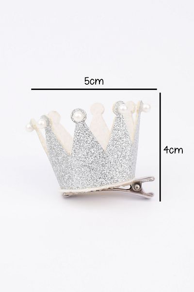 Le Mabelle Silver Pearl Detailed Queen Girl's Clip Buckle