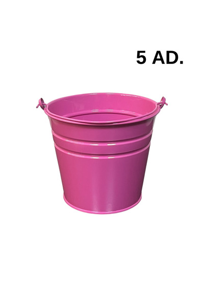 ÖZHEMMEKLER 5 Adet Saplı Mini Pembe Renk Kova (18x13x15)