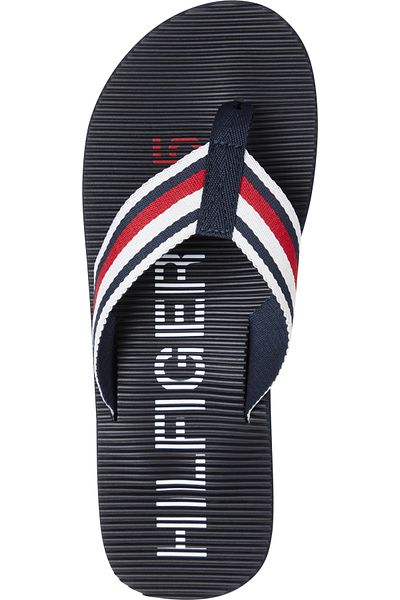 Tommy Hilfiger Men's Brand Logo Polyster Upper with Eva Rubber Outsole Signature Tape Finger Gap