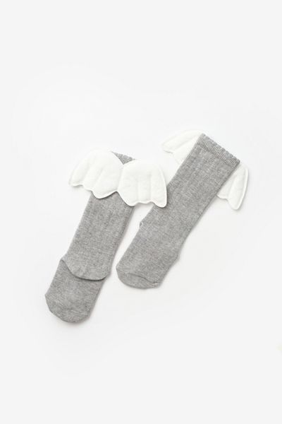 Le Mabelle Gray Winged Girl's Socks
