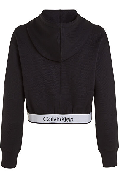 Calvin Klein Kadın Marka Logolu Kapüşonlu Full Fermuarlı Nemi Emen Çabuk Kuruyan Kumaşlı Rahat Uyuml