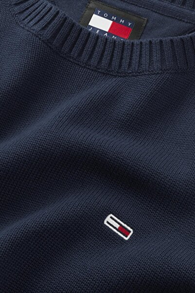 Tommy Hilfiger Férfi márkalogós alkalmi organikus pamut sötétkék pulóver DM0DM18370