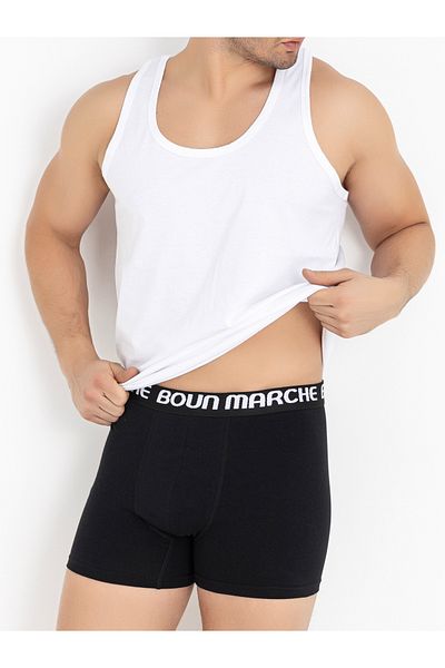 BOUN MARCHE Men's Undershirt Premium 3-Piece Box Combed Cotton Single Jersey 100% Cotton