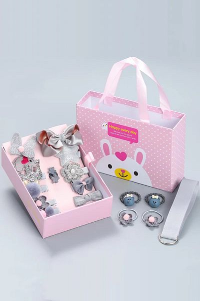 Le Mabelle 18 Pieces Gray Girl's Buckle Set - Boxed