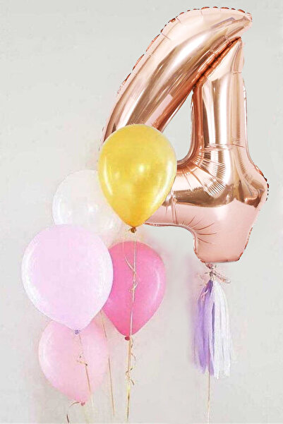 Le Mabelle مجموعة بالونات بشرابة على شكل وردة رقم 4