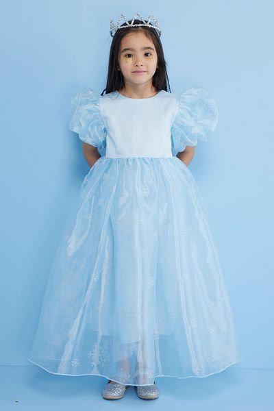 Le Mabelle Blue Snowflake Tulle Skirt Girls' Dress - Elsa