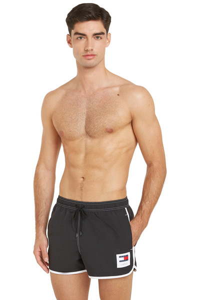 Tommy Hilfiger Men's Brand Logo Elastic Drawstring Stylish Appearance Slim with Two Side Pockets and One Back Pocket