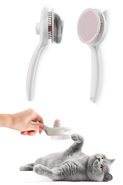 ego home Cat Dog Automatic Cleaning Buttoned Hair Collector Comb Pet Feather Hair Collecting Brush