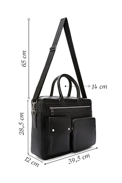 Derimod Men's Black Long Strap Briefcase 24Wbd 320114