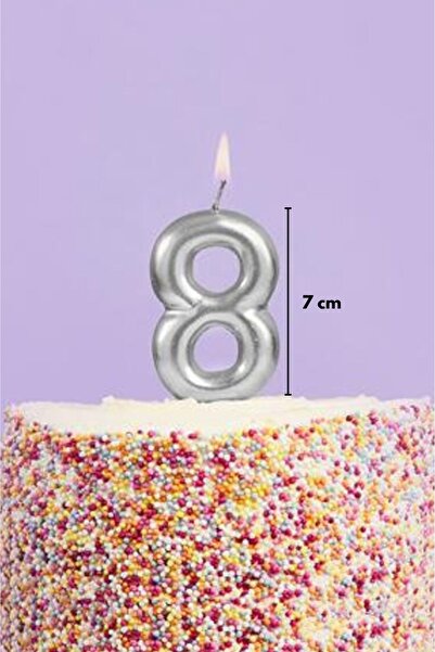 Le Mabelle Silver Number 8 Candle
