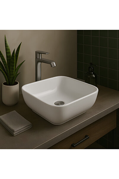 Turavit Porto Çanak Lavabo Deliksiz 40x40 Cm PRT0708