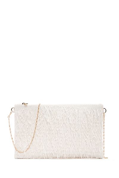Derimod Women's White Long Chain Strap Portfolio Bag 25Sbd22046F