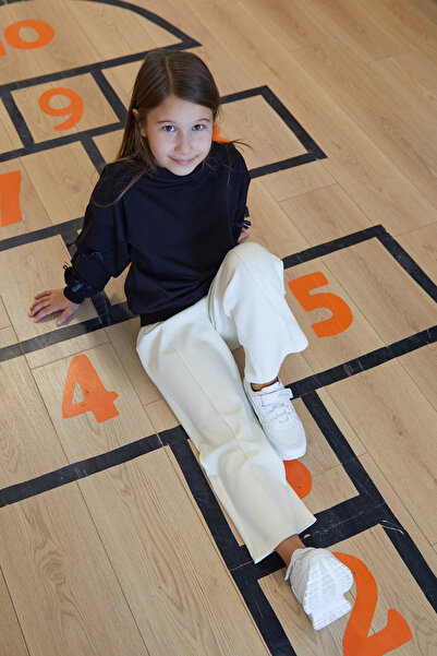 Fulla Moda Φούτερ για κορίτσια με λαιμόκοψη με λεπτομέρεια φιόγκου