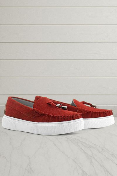 Rakerplus Red Suede Extra Light Children's Loafer Shoes