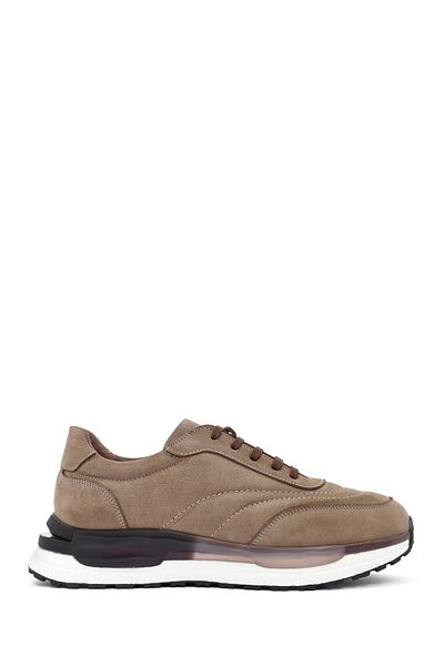 Derimod Men's Beige Lace-Up Nubuck Leather Sneaker 24Wfd6712V3
