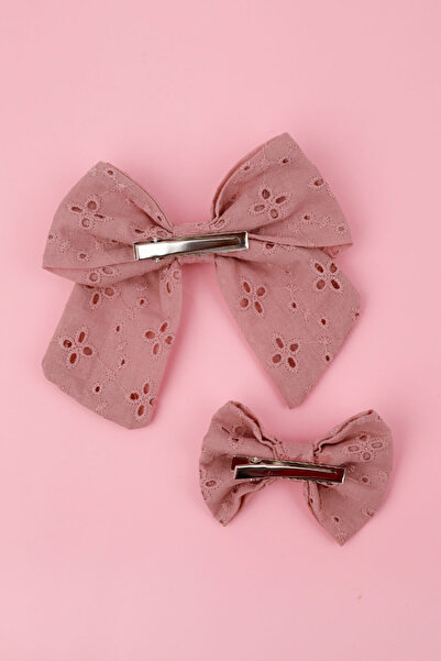 Le Mabelle Dried Rose Buckle Bow Set for Mother and Daughter