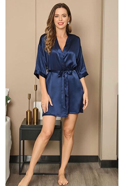 Pina Rochie de toaletă din kimono din satin bleumarin