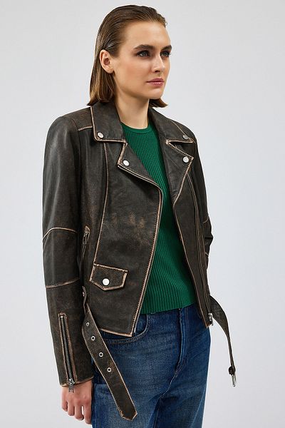 Derimod Uptown Women's Brown Vintage Leather Jacket 24Wgd5236G6