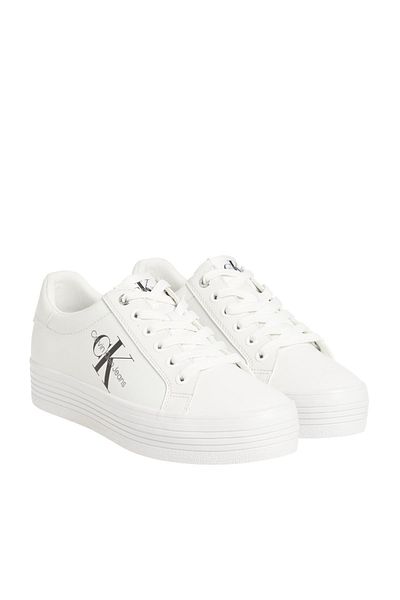 Calvin Klein Damen-Plateau-Absätze mit Calvin-Klein-Logo und bequemer Sohle, geeignet für den täglichen Gebrauch in Weiß