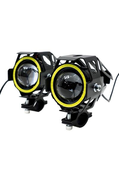 Ars Motosiklet Sis Farı U7 Led Uyumlu Mercekli 2 Adet Uzun Kısalı Çakarlı Model