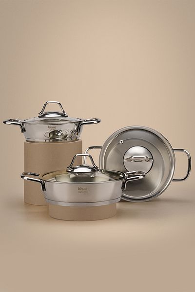 Hisar Optima Bergama 6 Piece Steel Pan Set
