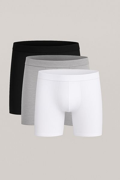ROZELT Men's Long Lycra 3-Piece Colorful Boxer