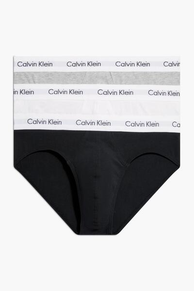 Calvin Klein Férfi márkalogós elasztikus szalag, fekete-fehér-szürke boxer mindennapi használatra 0000U266