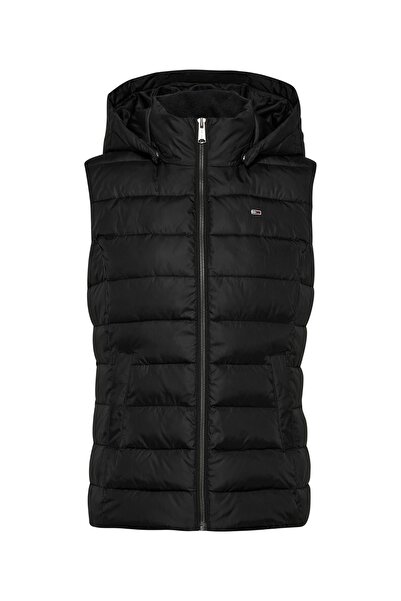 Tommy Hilfiger Kadın Marka Bayrak Logolu Kapüşonlu Siyah Mont DW0DW13742 BDS