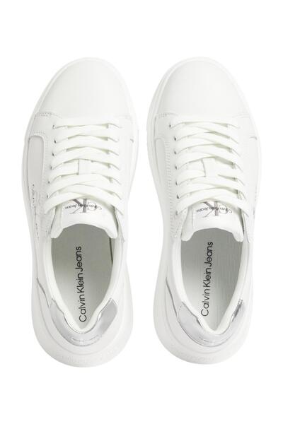 Calvin Klein Kadın Marka Logolu Günlük Kullanıma Uygun Beyaz Sneaker YW0YW01224 YBR