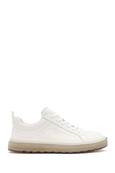Derimod White Leather Sneaker - Men'S, Lace-Up, 24Wfd 692618