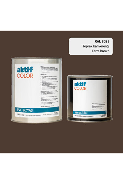 Aktif Color RAL 8028 - Toprak Kahverengi / Aktif Color Pvc Boyası (Pimapen Boyası) 1,5 Kg / Kahverengi Tonlar