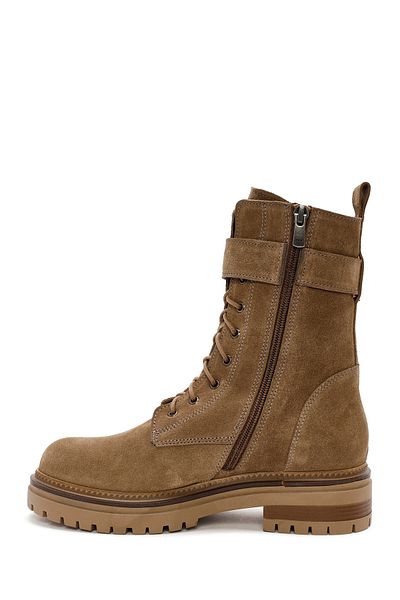 Derimod Tan Suede Leather Women's Boots - Zippered, 24wfd 185710