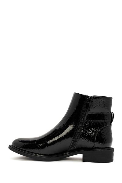 Derimod Black Patent Leather Women's Boots - Zippered, 24Wfe 401516