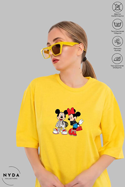 Nyda Collections Μπλουζάκι Unisex με λαιμόκοψη ποδηλάτου, με στάμπα Minnie Mi...