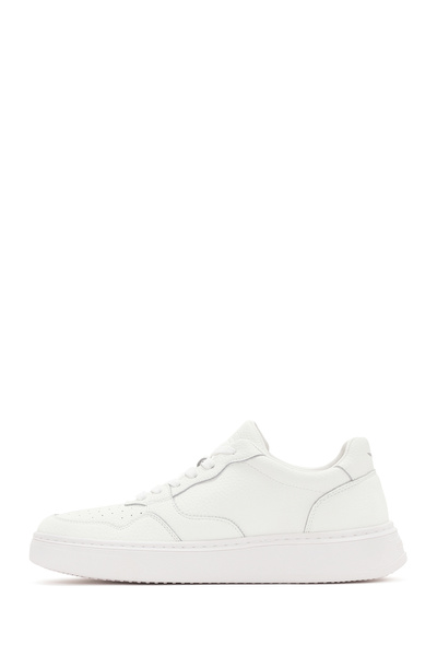 ALBERTO GUARDIANI Men's White New Era Lace-Up Leather Sneaker G03M100026