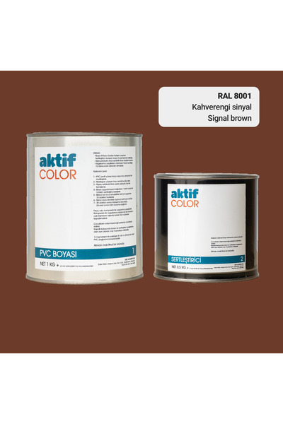 Aktif Color RAL 8002 - Kahverengi Sinyal / Aktif Color Pvc Boyası (Pimapen Boyası) 1,5 Kg / Kahverengi Tonlar