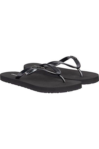 Calvin Klein Kadın Metal Calvin Klein Logolu Eva Dış Tabanlı Tpu Sayalı Siyah Terlik HW0HW01530 BEH