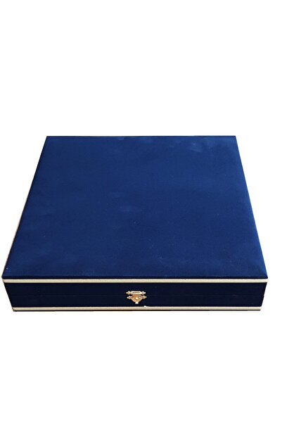 Armada طبق 25 سم صندوق مخملي أزرق كحلي